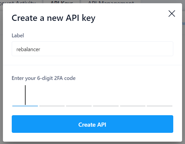 Figure 2 - Create a new API key